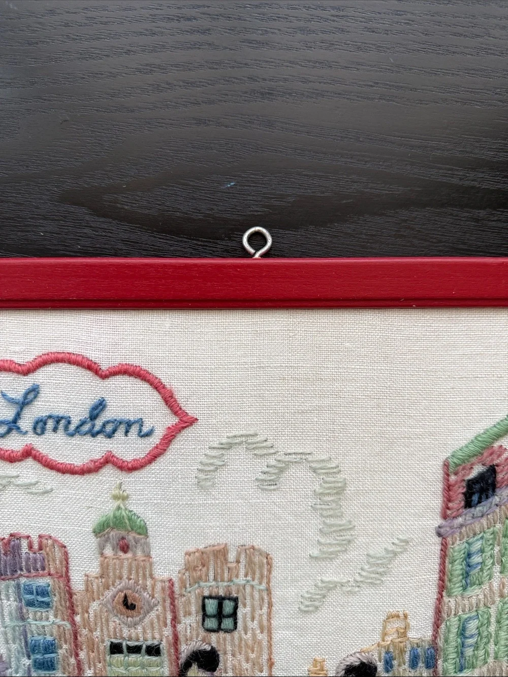 Embroidered St. James Palace London Wall Art - Red Frame